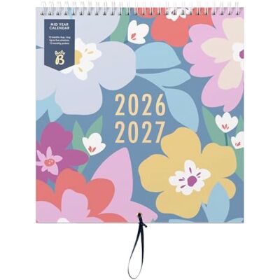 Busy B Family Wall Calendar Mid-Year Calendar Aug '26 Aug '27 – Floral Design – For Busy Families with 5 Columns, Storage Pockets, Ribbon Hanging Loop & Colour-Coded Stickers 25.5 x 23.5cm Busy B Family Wall Calendar Mid-Year Calendar Aug '26 Aug '27 – Floral Design – For Busy Families with 5 Columns, Storage Pockets, Ribbon Hanging Loop & Colour-Coded Stickers 25.5 x 23.5cm
