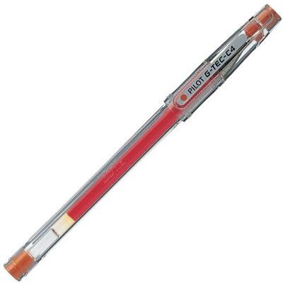 PILOT G-Tec C4 Gel Microtip Rollerball Pen, 0.4 mm Tip Orange, Box of 12 PILOT G-Tec C4 Gel Microtip Rollerball Pen, 0.4 mm Tip Orange, Box of 12