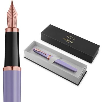 PARKER Meridian Fountain Pen Lilac Lacquer with Rose Gold Trims Fine Nib Handwriting Pens & Stationery Supplies Blue Ink Luxury Gift Box PARKER Meridian Fountain Pen Lilac Lacquer with Rose Gold Trims Fine Nib Handwriting Pens & Stationery Supplies Blue Ink Luxury Gift Box