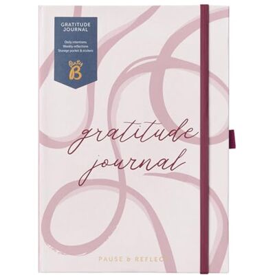 Busy B A5 Undated Gratitude Journal Space for Daily Intentions, Weekly Reflections To Inspire Mindful Moments With Notes, Storage Pocket & Stickers Pink Ribbon Design Busy B A5 Undated Gratitude Journal Space for Daily Intentions, Weekly Reflections To Inspire Mindful Moments With Notes, Storage Pocket & Stickers Pink Ribbon Design