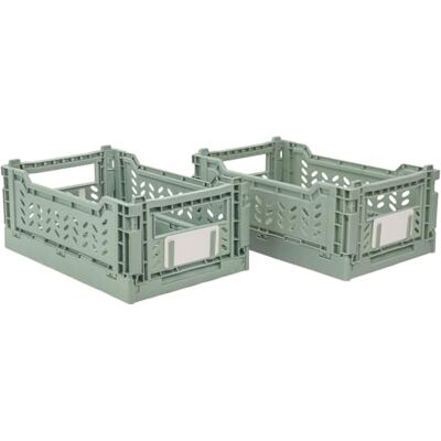 JVL Stackit Set of 2 Plastic Foldable Storage Crates – Small 4L Capacity – Collapsible Stackable Storage Box, Green JVL Stackit Set of 2 Plastic Foldable Storage Crates – Small 4L Capacity – Collapsible Stackable Storage Box, Green
