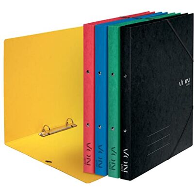 Leitz VON 30120099, 30121099 A4 Ring Binder with 2 Rings, Elastic Closure, Cardboard, 25 mm Spine Width, for 140 Sheets, Ring Binder for School, Study & Home, Multiple Colours, Pack of 5 Leitz VON 30120099, 30121099 A4 Ring Binder with 2 Rings, Elastic Closure, Cardboard, 25 mm Spine Width, for 140 Sheets, Ring Binder for School, Study & Home, Multiple Colours, Pack of 5