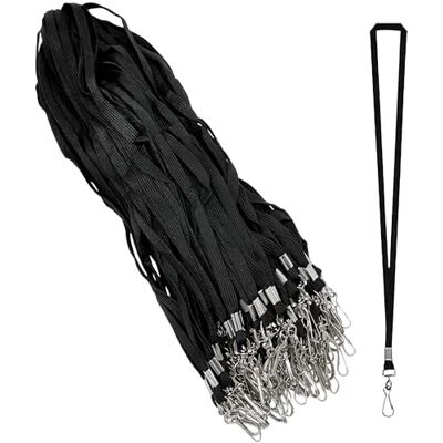 Dragon Premium Flat Lanyards with Metal Swivel J Hook for ID Card Badge Holder, Black, Pack of 100 Dragon Premium Flat Lanyards with Metal Swivel J Hook for ID Card Badge Holder, Black, Pack of 100