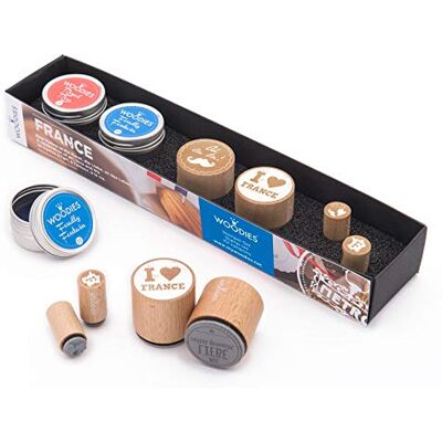 Woodies Kit FRANCE 2 Mini 2 Ink Pads, Wood, 26.5 x 5.5 x 3.5 cm Woodies Kit FRANCE 2 Mini 2 Ink Pads, Wood, 26.5 x 5.5 x 3.5 cm