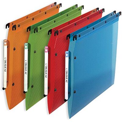 Elba L'Oblique AZ Suspension Files Assorted Colours Elba L'Oblique AZ Suspension Files Assorted Colours
