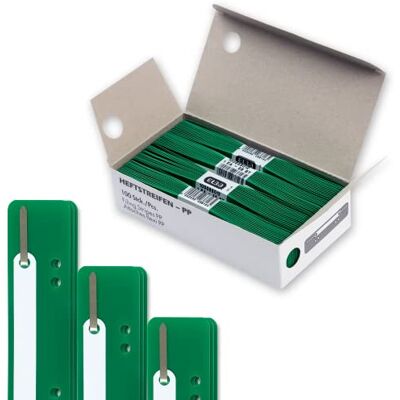 Elba Plastic Filing Strips 150 x 35 mm Green Pack of 100 Elba Plastic Filing Strips 150 x 35 mm Green Pack of 100