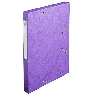 Exacompta Ref 18515H Cartobox Elasticated Filing Boxes, 25x33cm Suitable for A4+ Documents, 25mm Spine and Made From Pressboard, Pack of 25 Purple Filing Boxes Exacompta Ref 18515H Cartobox Elasticated Filing Boxes, 25x33cm Suitable for A4+ Documents, 25mm Spine and Made From Pressboard, Pack of 25 Purple Filing Boxes