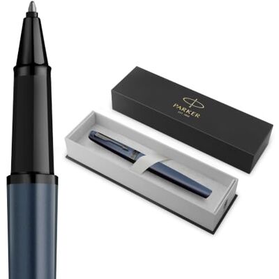 PARKER Meridian Rollerball Pen Blue Lacquer with Black Trims Fine Nib Handwriting Pens & Stationery Supplies Black Ink Luxury Gift Box PARKER Meridian Rollerball Pen Blue Lacquer with Black Trims Fine Nib Handwriting Pens & Stationery Supplies Black Ink Luxury Gift Box