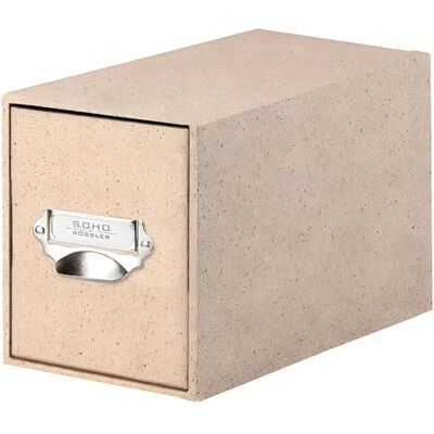 Rössler Papier 1327452390 S.O.H.O CD Drawer Box, Cacao, 143 x 158 x 261 mm, Storage Box for Approx. 47 CDs, with Insert Label and Handle Rössler Papier 1327452390 S.O.H.O CD Drawer Box, Cacao, 143 x 158 x 261 mm, Storage Box for Approx. 47 CDs, with Insert Label and Handle