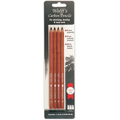 West Design Wolff's Carbon Pencil Set, Black, 4 Count (Pack of 1) West Design Wolff's Carbon Pencil Set, Black, 4 Count (Pack of 1)