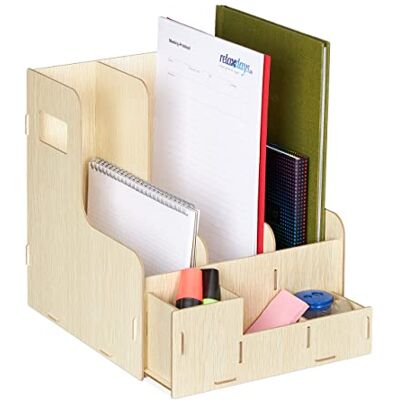 Relaxdays Filing Cabinet for Office, 3 Compartments, DIN A4 Format, MDF Sturdy Organiser, HWD: 27 x 24 x 31.5 cm, Beige Relaxdays Filing Cabinet for Office, 3 Compartments, DIN A4 Format, MDF Sturdy Organiser, HWD: 27 x 24 x 31.5 cm, Beige
