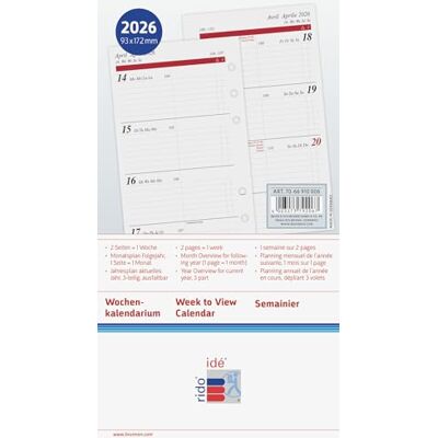 rido/idé Weekly Calendar Timing 2 2026 93 x 172 mm rido/idé Weekly Calendar Timing 2 2026 93 x 172 mm