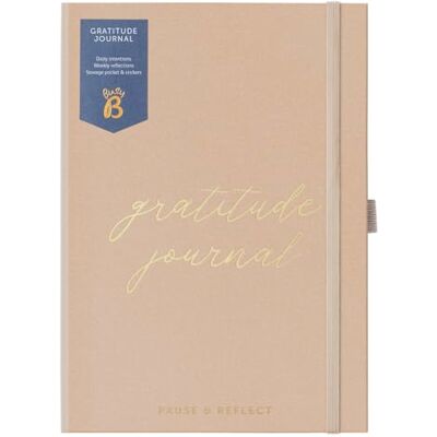 Busy B A5 Undated Gratitude Journal Space for Daily Intentions, Weekly Reflections To Inspire Mindful Moments With Notes, Storage Pocket & Stickers Fabric Caramel Cover Busy B A5 Undated Gratitude Journal Space for Daily Intentions, Weekly Reflections To Inspire Mindful Moments With Notes, Storage Pocket & Stickers Fabric Caramel Cover