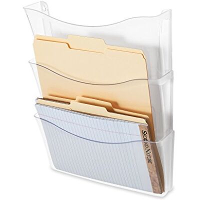 Rubbermaid Unbreakable Expandable Three-Pocket Wall File Set, Clear (65976) Rubbermaid Unbreakable Expandable Three-Pocket Wall File Set, Clear (65976)