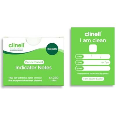 Clinell Indicator Notes Sanitation Procedure Indicator Notes Pack of 4 Pads 250 Notes per Pad (1000 Notes) Easy to Read Green I Am Clean Notes Clinell Indicator Notes Sanitation Procedure Indicator Notes Pack of 4 Pads 250 Notes per Pad (1000 Notes) Easy to Read Green I Am Clean Notes