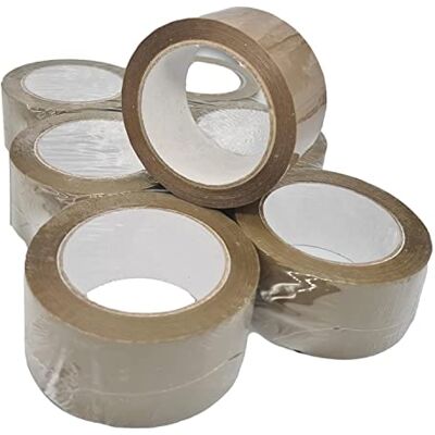 IDMENAGE Set of 6 rolls of brown adhesive tape 66m x 48mm IDMENAGE Set of 6 rolls of brown adhesive tape 66m x 48mm