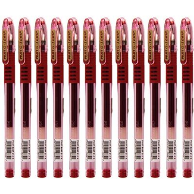 PILOT G1-07 Grip Gel Ink Rollerball Pen Medium 0.7mm Tip 12 x Red PILOT G1-07 Grip Gel Ink Rollerball Pen Medium 0.7mm Tip 12 x Red