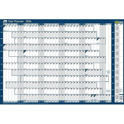 Sasco 2024 Yearly Wall Planner Set, Board Mounted Whiteboard Style Dry Erase Calendar, Large Wall Planner with Dry Erase Pen & Stickers, Wall Chart & Office Notice Board, Blue, 915 x 610mm, 2410214 Sasco 2024 Yearly Wall Planner Set, Board Mounted Whiteboard Style Dry Erase Calendar, Large Wall Planner with Dry Erase Pen & Stickers, Wall Chart & Office Notice Board, Blue, 915 x 610mm, 2410214