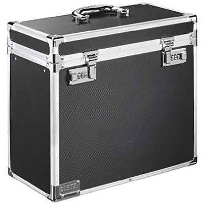 Leitz Lockable Personal Mobile Filing Case, Foolscap, 15 File Capacity, Black/Chrome, 67170195 Leitz Lockable Personal Mobile Filing Case, Foolscap, 15 File Capacity, Black/Chrome, 67170195