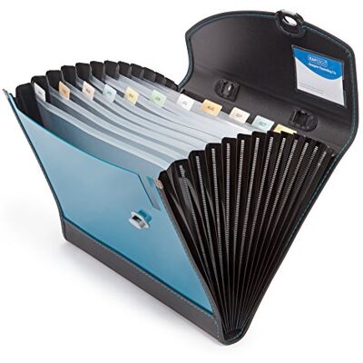 Rapesco 0682 13-Part Business Expanding File Folder with Handle, A4+, Teal Rapesco 0682 13-Part Business Expanding File Folder with Handle, A4+, Teal