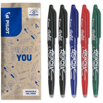 PILOT FriXion Ball Erasable Rollerball Pen 0.7mm Assorted Pack of 5 WRITE & ERASE: 0.7mm erasable rollerball pens in black, blue, red and green for colourful everyday notes & easy corrections. PILOT FriXion Ball Erasable Rollerball Pen 0.7mm Assorted Pack of 5 WRITE & ERASE: 0.7mm erasable rollerball pens in black, blue, red and green for colourful everyday notes & easy corrections.