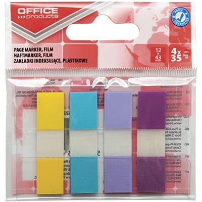 OFFICER PRODUCTS Filing Index Tabs Office Products PP 12x43 Mm 4x35 Tabs Polybag Pastel Assorted Colors/Paper and Labels/Type-Standard/Kind-On The Pendant/Shape-Rectangle/Material-PP OFFICER PRODUCTS Filing Index Tabs Office Products PP 12x43 Mm 4x35 Tabs Polybag Pastel Assorted Colors/Paper and Labels/Type-Standard/Kind-On The Pendant/Shape-Rectangle/Material-PP