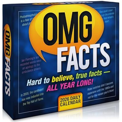 SELLERS PUBLISHING, INC. OMG Facts 2026 Daily Desk Calendar: Boxed Page-a-Day Trivia Calendar with Day-to-Day Hard-to-Believe Facts, Weird Truths & Bizarre Realities SELLERS PUBLISHING, INC. OMG Facts 2026 Daily Desk Calendar: Boxed Page-a-Day Trivia Calendar with Day-to-Day Hard-to-Believe Facts, Weird Truths & Bizarre Realities