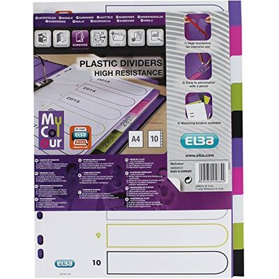 Oxford Elba Plastic tab dividers 1 Register Oxford Elba Plastic tab dividers 1 Register