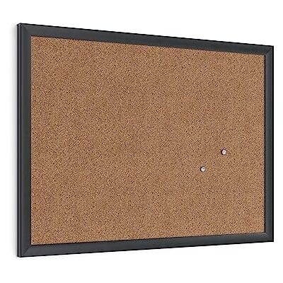 U Brands Cork Bulletin Board, 17" x 23", Black Wood Frame (026U00-01) U Brands Cork Bulletin Board, 17" x 23", Black Wood Frame (026U00-01)