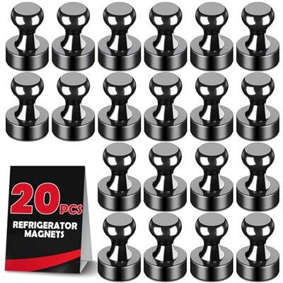LOVIMAG Fridge Magnets for Office Accessories, 20 Pcs Black Refrigerator Magnets for Office Organization, Small and Strong Push Pin Magnets for Whiteboard, Office,Classroom,Kitchen,Locker etc LOVIMAG Fridge Magnets for Office Accessories, 20 Pcs Black Refrigerator Magnets for Office Organization, Small and Strong Push Pin Magnets for Whiteboard, Office,Classroom,Kitchen,Locker etc