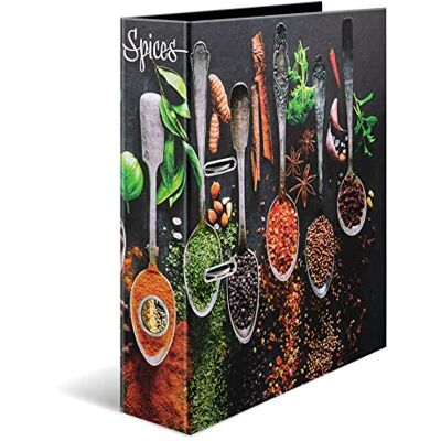 HERMA A4 Recipe Binder Spices, 7cm Wide, DIY Recipe Organizer, Gloss Finish Recipe Book Design with Inner Print HERMA A4 Recipe Binder Spices, 7cm Wide, DIY Recipe Organizer, Gloss Finish Recipe Book Design with Inner Print