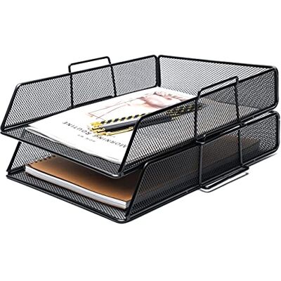 EXERZ Paper Sorter/Tray/Desk Organiser/File Holder 2pcs Office, School (Black) EXERZ Paper Sorter/Tray/Desk Organiser/File Holder 2pcs Office, School (Black)