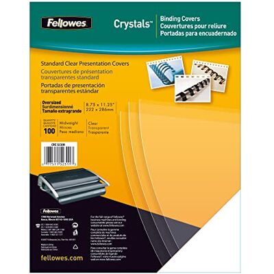 Fellowes A3 Binding Covers, PVC 200 Micron, Clear, Pack of 100, 53764 Fellowes A3 Binding Covers, PVC 200 Micron, Clear, Pack of 100, 53764