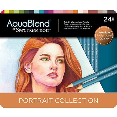 Spectrum Noir AquaBlend Pencils Portrait Pack of 24 Premium Artist Quality Spectrum Noir AquaBlend Pencils Portrait Pack of 24 Premium Artist Quality
