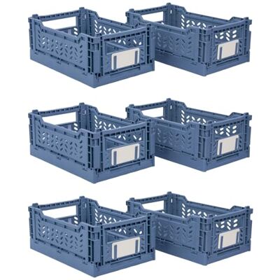 JVL Stackit Set of 2 Plastic Foldable Storage Crates – Small 4L Capacity – Collapsible Stackable Storage Box, Blue JVL Stackit Set of 2 Plastic Foldable Storage Crates – Small 4L Capacity – Collapsible Stackable Storage Box, Blue