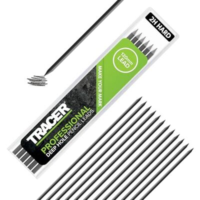 Tracer 2H Hard Replacement Leads – Pack of 12 2.8mm Graphite Fine & Durable Marking Deep Hole Pencil Compatible Ideal for Wood, Metal, Ceramics Tracer 2H Hard Replacement Leads – Pack of 12 2.8mm Graphite Fine & Durable Marking Deep Hole Pencil Compatible Ideal for Wood, Metal, Ceramics