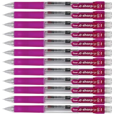 Pentel AZ125 e-Sharp Mechanical Pencil, 0.5mm HB Lead Pink (Pack of 12) Pentel AZ125 e-Sharp Mechanical Pencil, 0.5mm HB Lead Pink (Pack of 12)