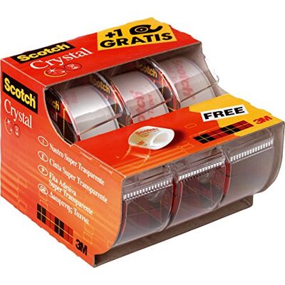 Scotch 6-1975C3 Caddy One Pack of 3 Crystal Ribbons, 19mm x 7.5m Scotch 6-1975C3 Caddy One Pack of 3 Crystal Ribbons, 19mm x 7.5m