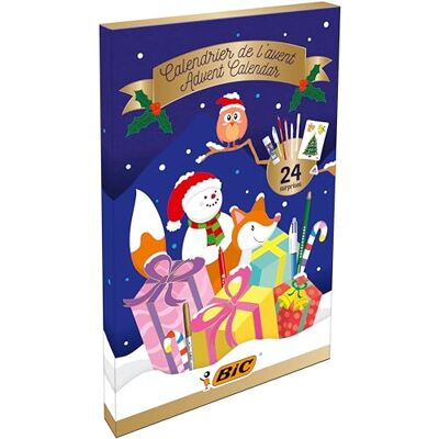 BIC Ballpoint Pens, Felt-Tip, Colouring Pencils, Crayons, Marker Pens, Highlighters, 'Advent Calendar', Set of 24 BIC Ballpoint Pens, Felt-Tip, Colouring Pencils, Crayons, Marker Pens, Highlighters, 'Advent Calendar', Set of 24