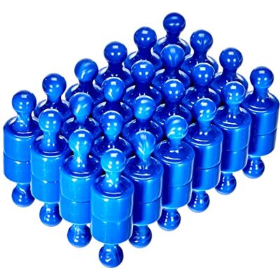 FIRST4MAGNETS Blue Skittle Magnet for Fridge, Office, Whiteboard, Noticeboard, Filing Cabinet 12mm dia x 20mm tall Pack of 48 FIRST4MAGNETS Blue Skittle Magnet for Fridge, Office, Whiteboard, Noticeboard, Filing Cabinet 12mm dia x 20mm tall Pack of 48