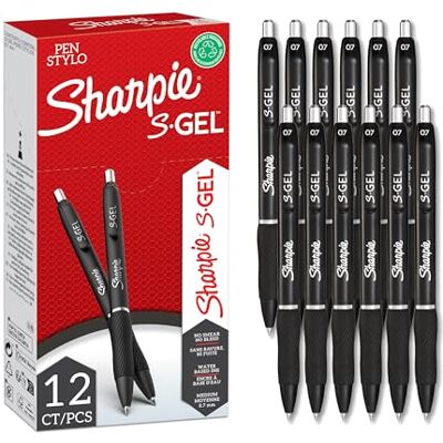 Sharpie S-Gel Gel Pens Medium Point (0.7mm) Black Ink 12 Count Sharpie S-Gel Gel Pens Medium Point (0.7mm) Black Ink 12 Count