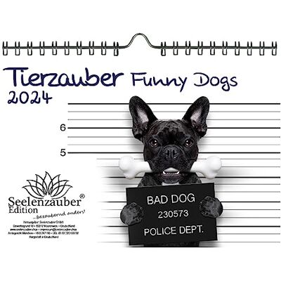 Seelenzauber Tierzauber Funny Dogs DIN A5 Wall Calendar for 2024 Dogs Puppies Seelenzauber Tierzauber Funny Dogs DIN A5 Wall Calendar for 2024 Dogs Puppies