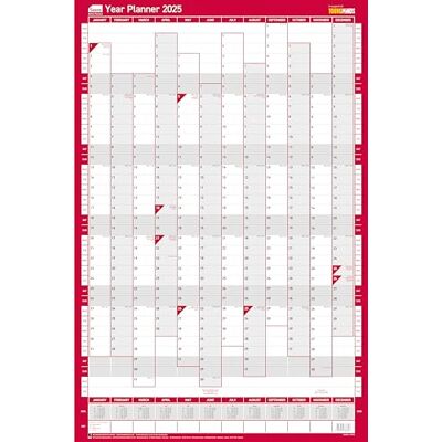 Sasco 2025 Compact Yearly Wall Planner, Paper Mini Whiteboard Poster Style Dry Erase Calendar, Small Wall Planner with Dry Erase Pen & Stickers, Wall Chart, Portrait, Blue, 405x610mm, 2410245 Sasco 2025 Compact Yearly Wall Planner, Paper Mini Whiteboard Poster Style Dry Erase Calendar, Small Wall Planner with Dry Erase Pen & Stickers, Wall Chart, Portrait, Blue, 405x610mm, 2410245