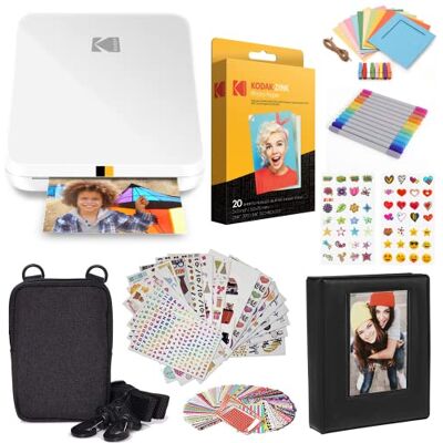 Kodak Step Slim Instant Mobile Photo Printer - Kit: 20 Pack Zink Paper, Case, Photo Album, Markers, Sticker sets Kodak Step Slim Instant Mobile Photo Printer - Kit: 20 Pack Zink Paper, Case, Photo Album, Markers, Sticker sets