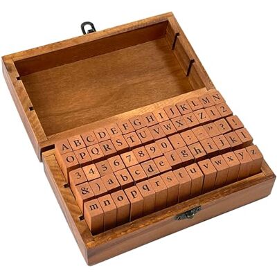 Peter Pauper Press Studio Series Letterpress Stamp Set (70 Piece Wooden, Rubber Stamp Set with Letters, Numbers, and Symbols), White Peter Pauper Press Studio Series Letterpress Stamp Set (70 Piece Wooden, Rubber Stamp Set with Letters, Numbers, and Symbols), White