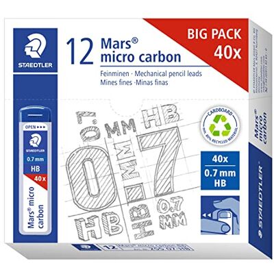 STAEDTLER 255 07-HB Mars Micro Refill Leads for Mechanical Pencils HB, 0.7mm (Box of 12 x Tubes of 40 Leads) STAEDTLER 255 07-HB Mars Micro Refill Leads for Mechanical Pencils HB, 0.7mm (Box of 12 x Tubes of 40 Leads)