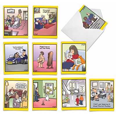The Best Card Company M6463OCBsl The Duplex: 10 Assorted Blank All-Occasion Note Cards Featuring an Assortment of Favorite and Funny Tim Whyatt Cartoons, w/White Envelopes The Best Card Company M6463OCBsl The Duplex: 10 Assorted Blank All-Occasion Note Cards Featuring an Assortment of Favorite and Funny Tim Whyatt Cartoons, w/White Envelopes