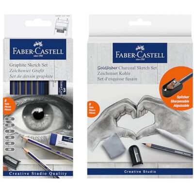 Faber-Castell 205279 Goldfaber Drawing Set 16-Piece Starter Set with Pencils, Eraser and Sharpener Faber-Castell 205279 Goldfaber Drawing Set 16-Piece Starter Set with Pencils, Eraser and Sharpener
