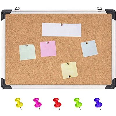 BAKAJI Notice Board Cork Board Rectangular Shape with Aluminium Frame Home Decoration Modern Design Vintage Wall Decor (70 x 50 x 1.8) BAKAJI Notice Board Cork Board Rectangular Shape with Aluminium Frame Home Decoration Modern Design Vintage Wall Decor (70 x 50 x 1.8)