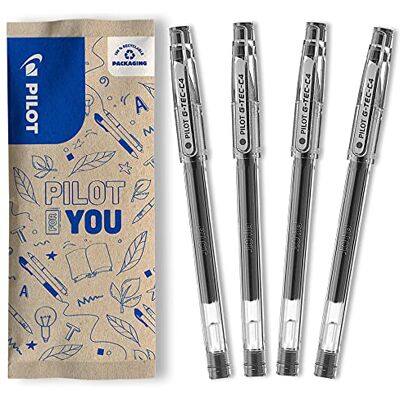 PILOT G-Tec-C4 Gel Gel Ink Rollerball Pens Fine 0.4mm Tip 4 x Black PILOT G-Tec-C4 Gel Gel Ink Rollerball Pens Fine 0.4mm Tip 4 x Black
